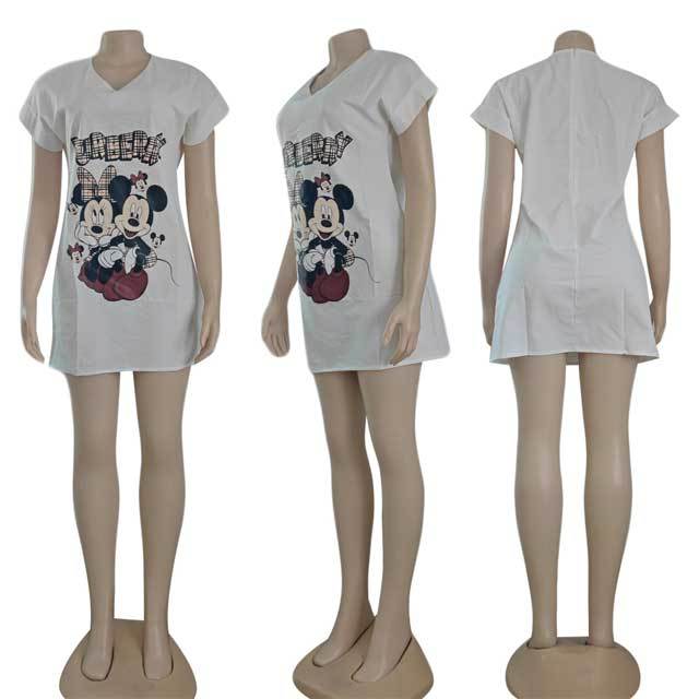 Cartoon Print Casual Tee Dress