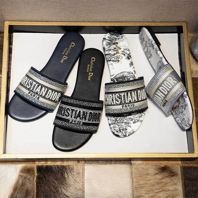 Rhinestoned Letters Design Flat Slides Shoes
