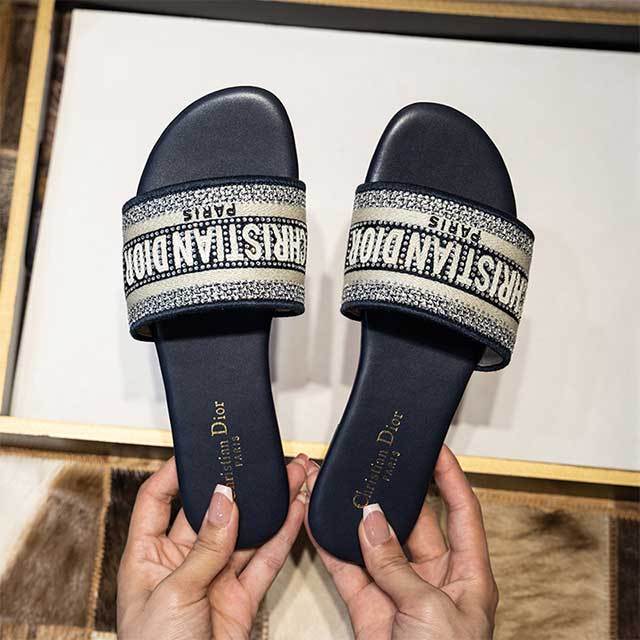 Rhinestoned Letters Design Flat Slides Shoes