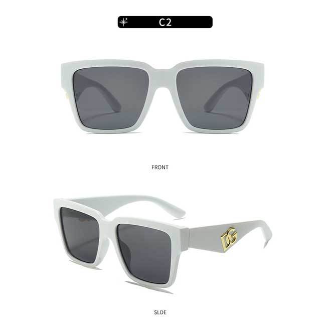 Luxury Brand Designer Vintage Square Sunglasses