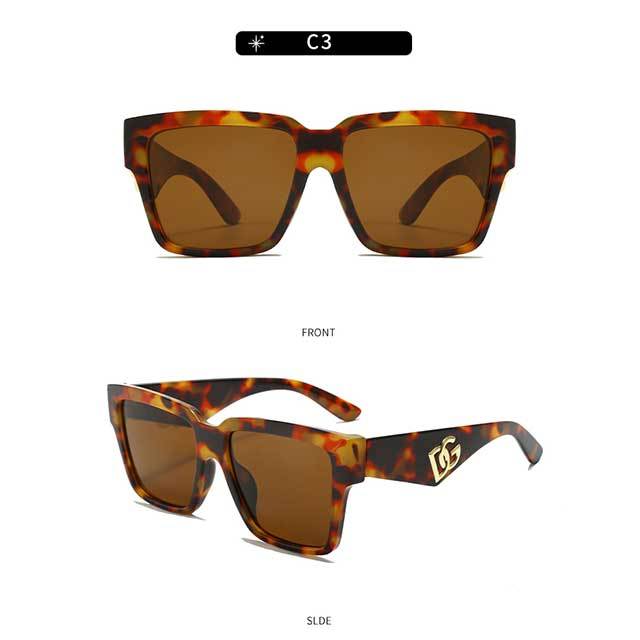 Luxury Brand Designer Vintage Square Sunglasses