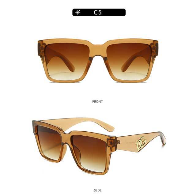 Luxury Brand Designer Vintage Square Sunglasses