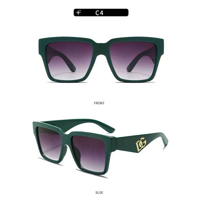 Luxury Brand Designer Vintage Square Sunglasses