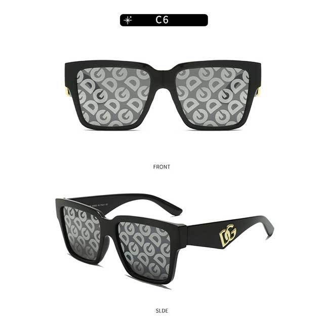 Luxury Brand Designer Vintage Square Sunglasses