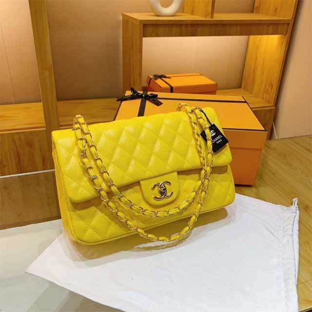 Chained Leather Messenger Bag