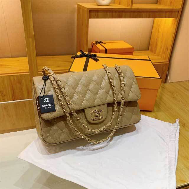 Chained Leather Messenger Bag