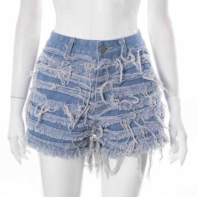 Fringe Vintage Denim Shorts