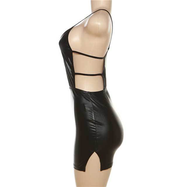 Leather Hollow Out Dress