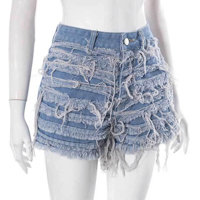 Fringe Vintage Denim Shorts