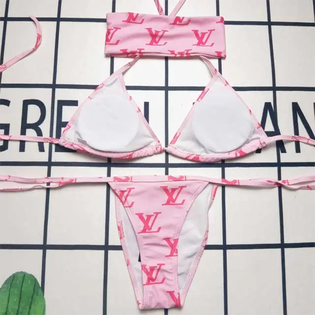 Fashion Print Strappy Bikini Swimsuit