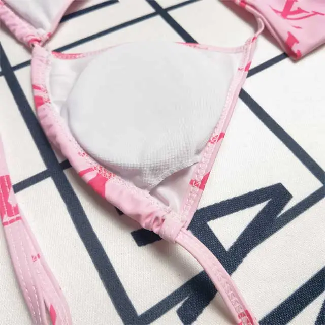 Fashion Print Strappy Bikini Swimsuit