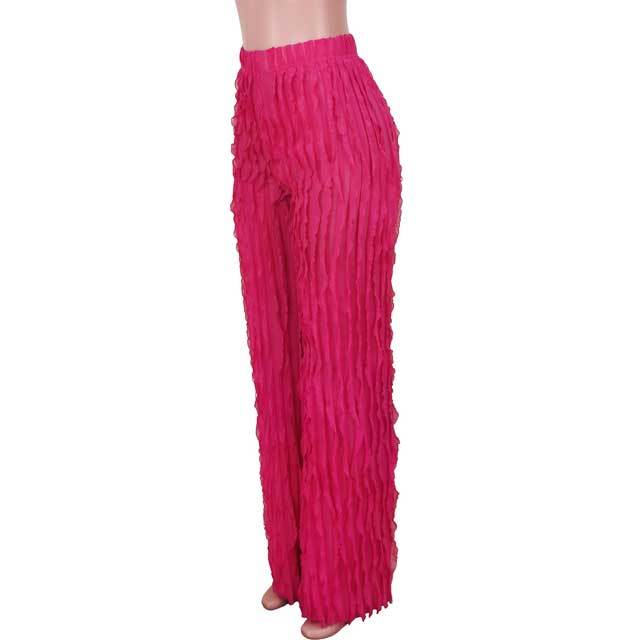 High Waist Ruffle Mesh Pant