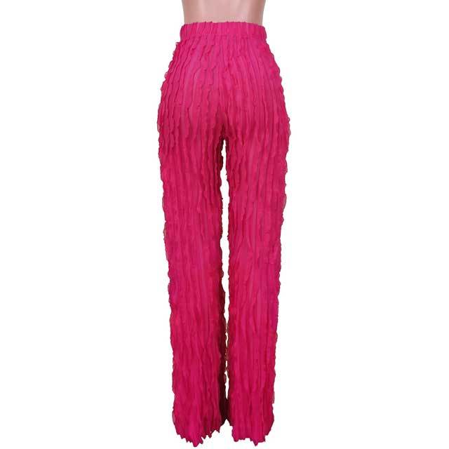 High Waist Ruffle Mesh Pant