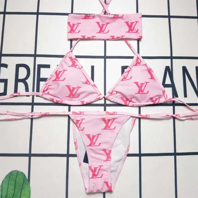 Fashion Print Strappy Bikini Swimsuit