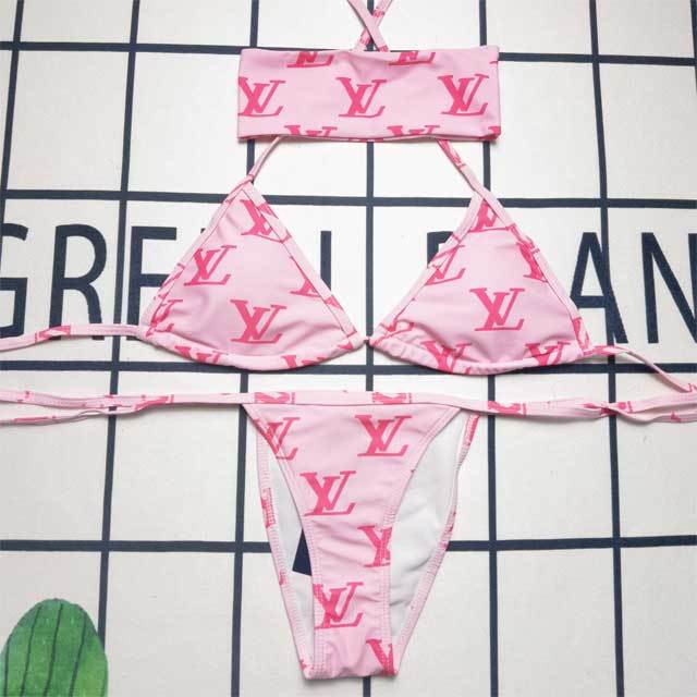 Fashion Print Strappy Bikini Swimsuit