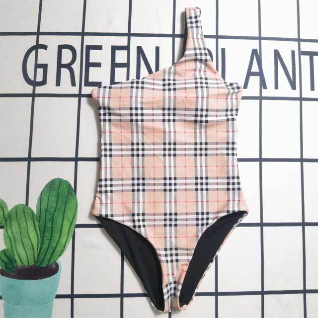 Plaid Print Single Shoulder One Piece