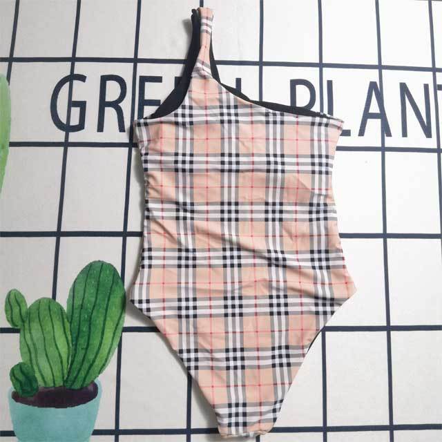Plaid Print Single Shoulder One Piece