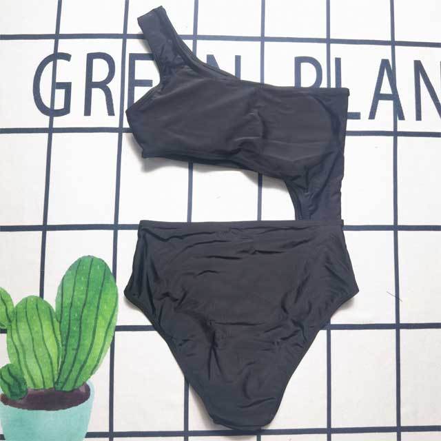 Single Shoulder Hollow Out One Piece