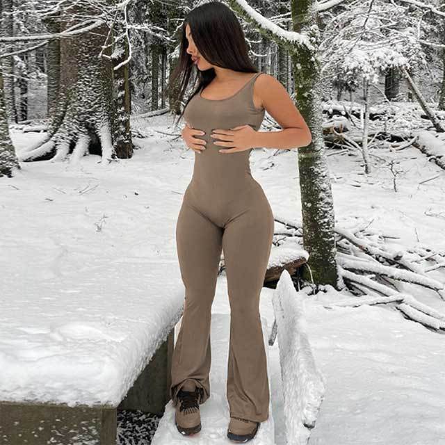 Backless Ruched Bell Jumpsuit