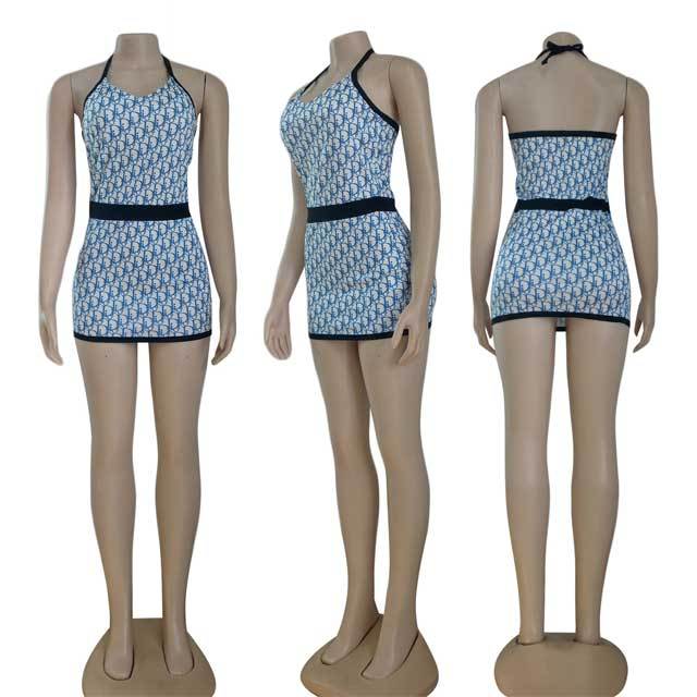 Printed Halter Bodycon Dress