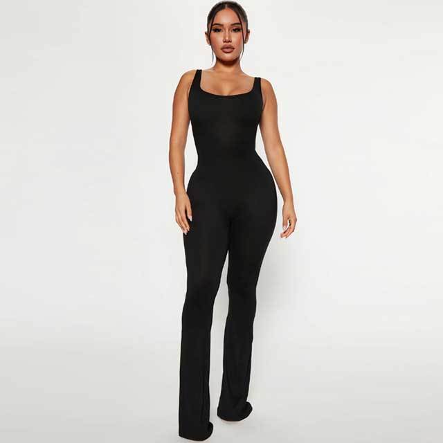 Backless Ruched Bell Jumpsuit