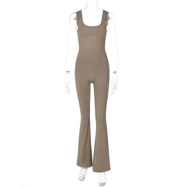 Backless Ruched Bell Jumpsuit