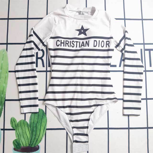 Long Sleeve Striped One Piece