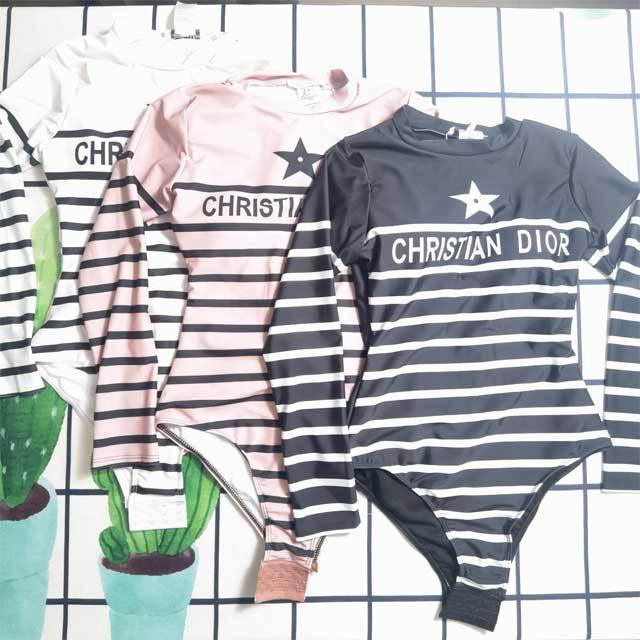 Long Sleeve Striped One Piece