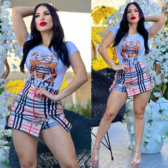 Plaid Print Mini Skirt Set