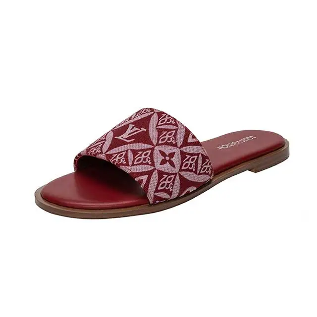 Stylish Embroidery Fashion Flat Slides Shoes