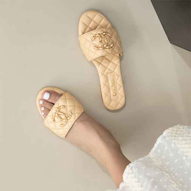 Open Toe Flat Slippers Streetwear