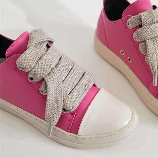 Big Lace-Up Thick Sole Leather Sneakers