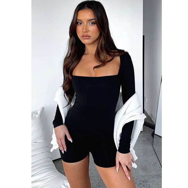 Basic Long Sleeve Sport Romper