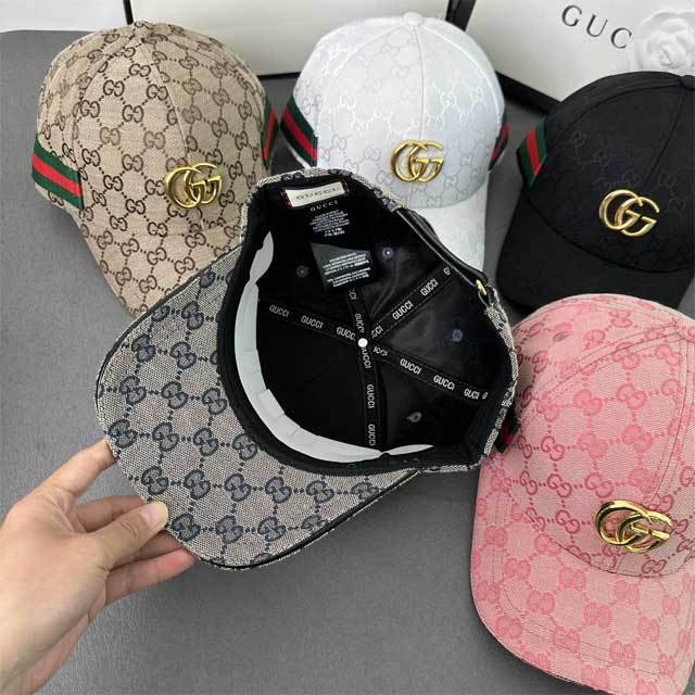 Metal Logo Striped Baseball Cap