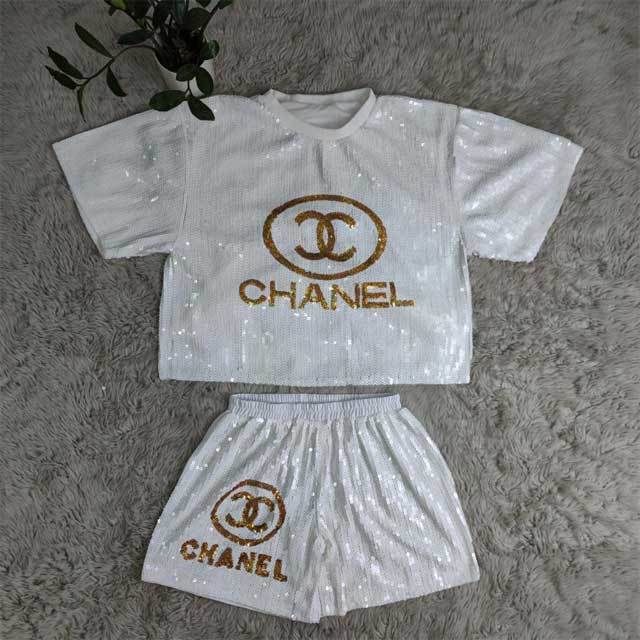 Sequin Casual Short Set