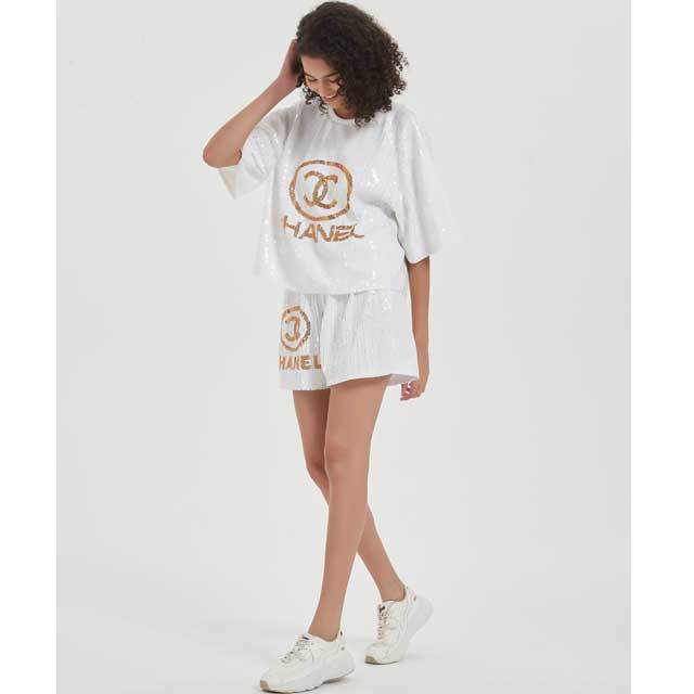 Sequin Casual Short Set