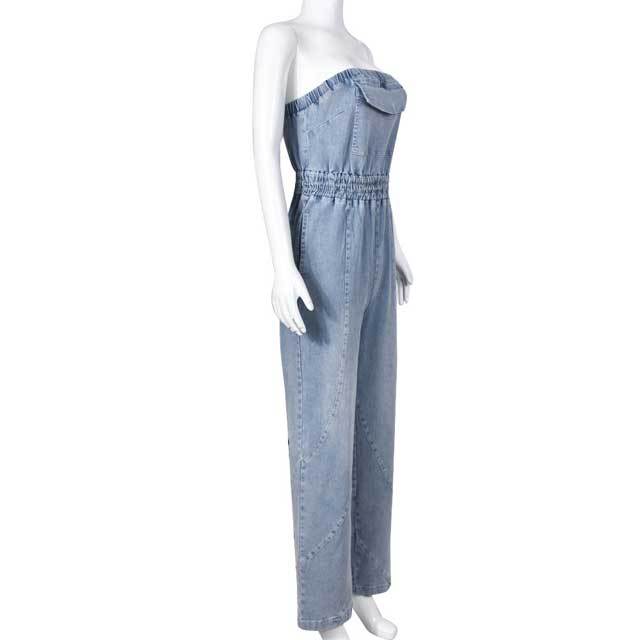 Denim Strapless Jumpsuit