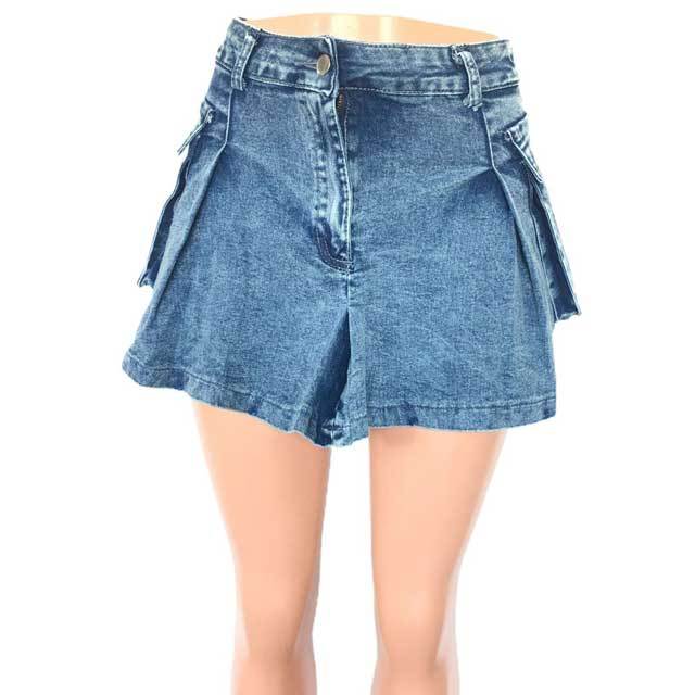 Denim Casual Mini Skirt With Pockets
