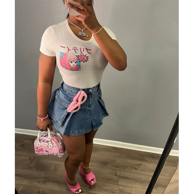 Denim Casual Mini Skirt With Pockets