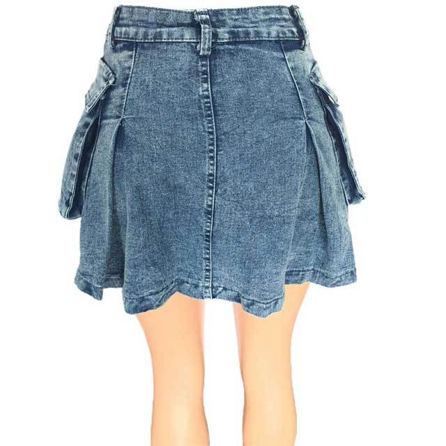 Denim Casual Mini Skirt With Pockets