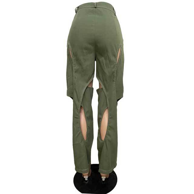 Hollow Out Casual Cargo Pants