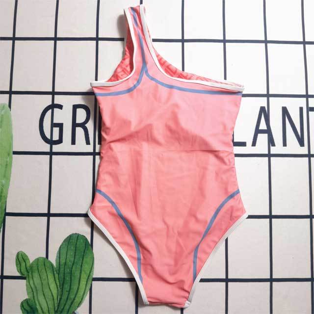 Printed Single Shoulder One Piece