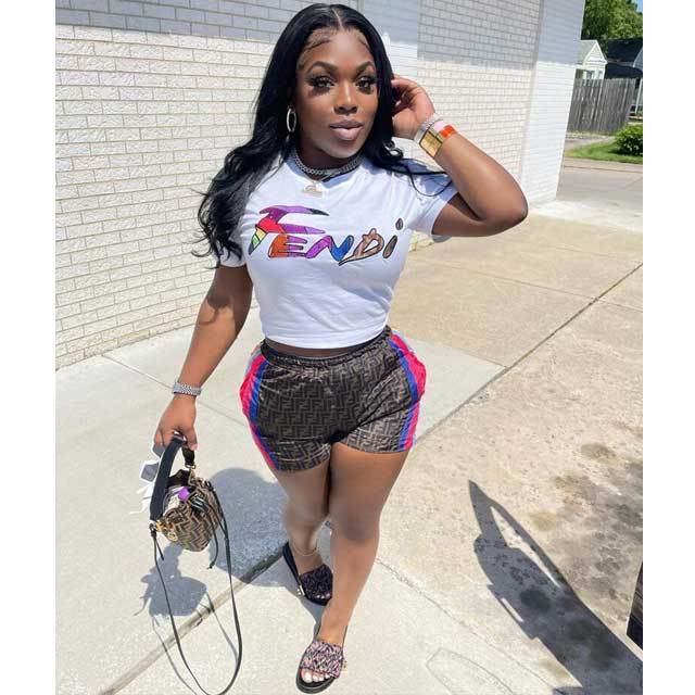 Printed Sport Short Set