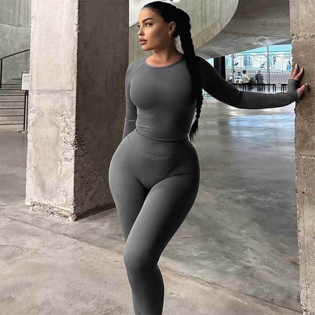 Basic Long Sleeve Skinny Jogging Suit
