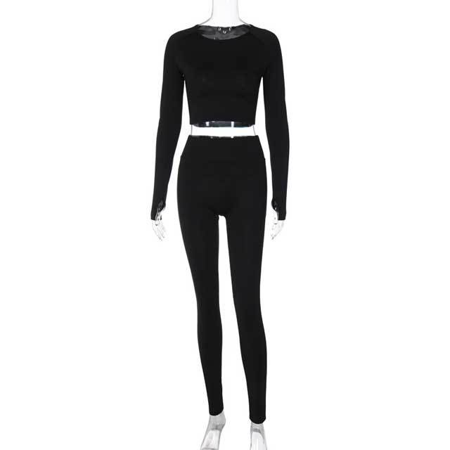 Basic Long Sleeve Skinny Jogging Suit