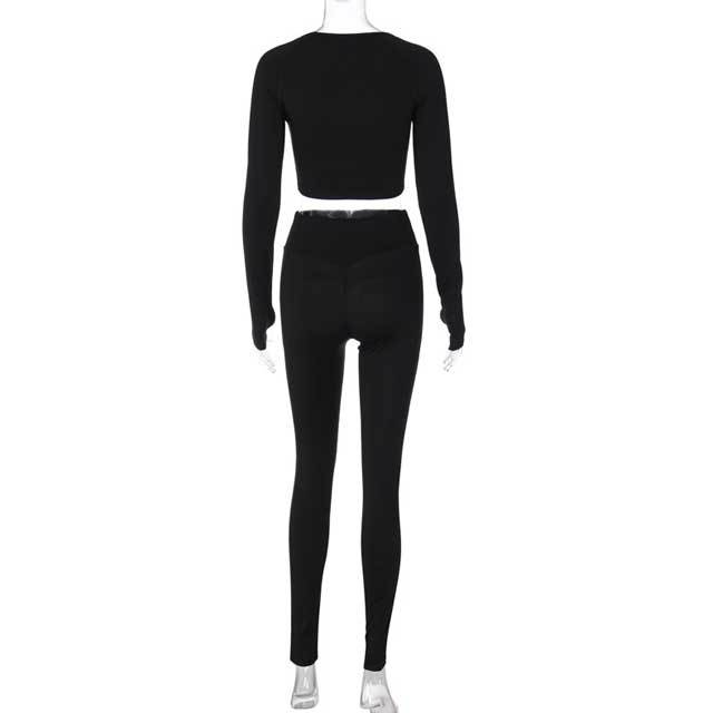 Basic Long Sleeve Skinny Jogging Suit