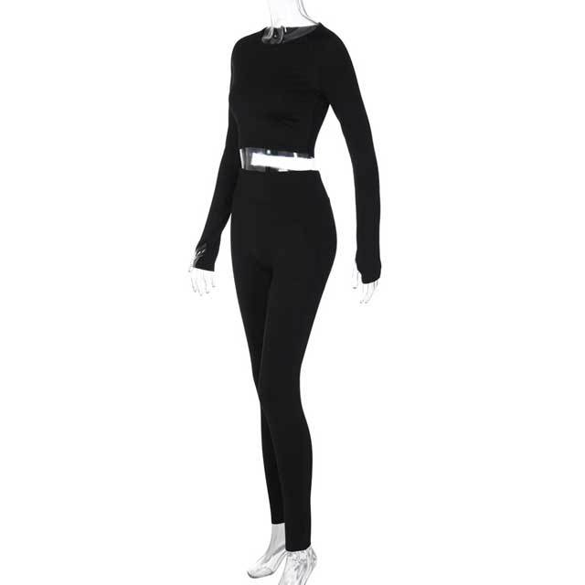 Basic Long Sleeve Skinny Jogging Suit