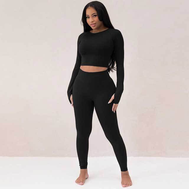 Basic Long Sleeve Skinny Jogging Suit