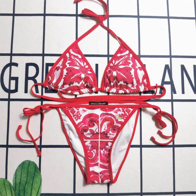 Printed Sexy Strappy Bikini Set