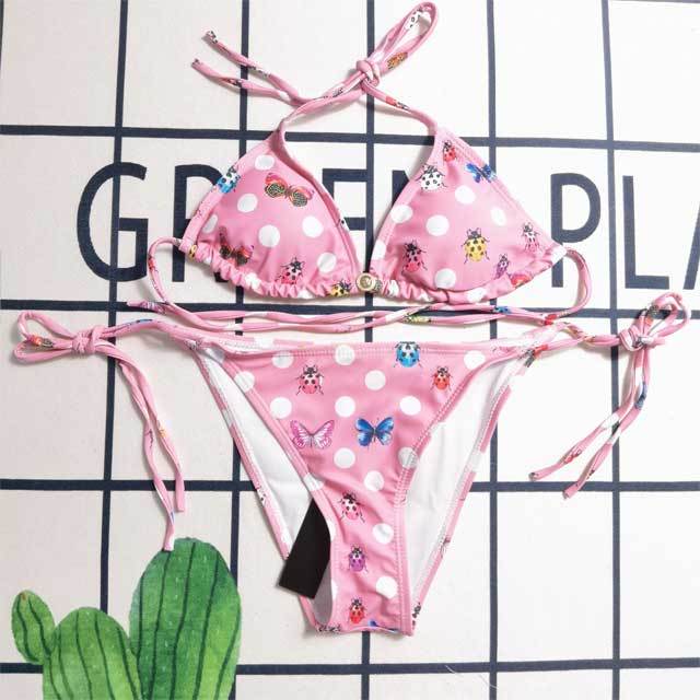 Polka Dots Strappy Bikini Set